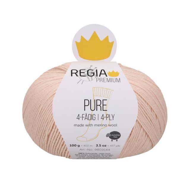 REGIA 4-Ply PREMIUM Pure 100g - 100% Virgin Merino Wool - Light Pink col.12