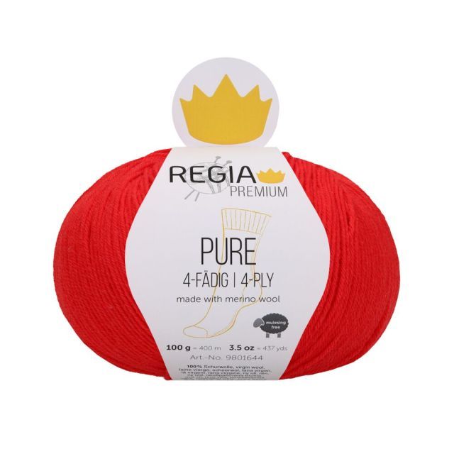 REGIA 4-Ply PREMIUM Pure 100g - 100% Virgin Merino Wool - Lipstick col.30
