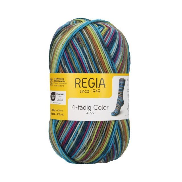 Regia 4-Ply Color Self Patterning Sock Yarn 100g Skein - Lime-Sierra Col. 03081