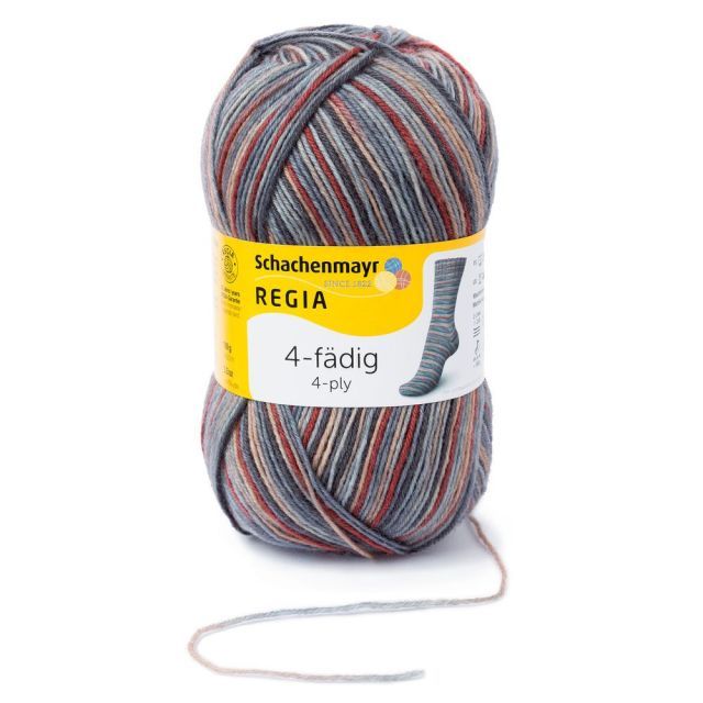 Regia 4-Ply Color Self Patterning Sock Yarn 100g Skein - Vermont Graphit Col. 06029