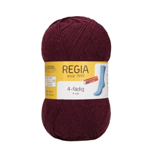 REGIA 4-Ply Solid Sock Yarn 100g - Burgundy Col. 2747