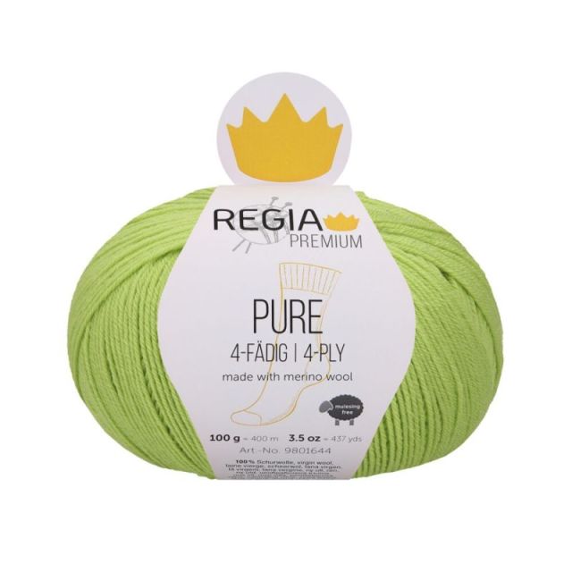REGIA 4-Ply PREMIUM Pure 100g - 100% Virgin Merino Wool - Lime Green col.73