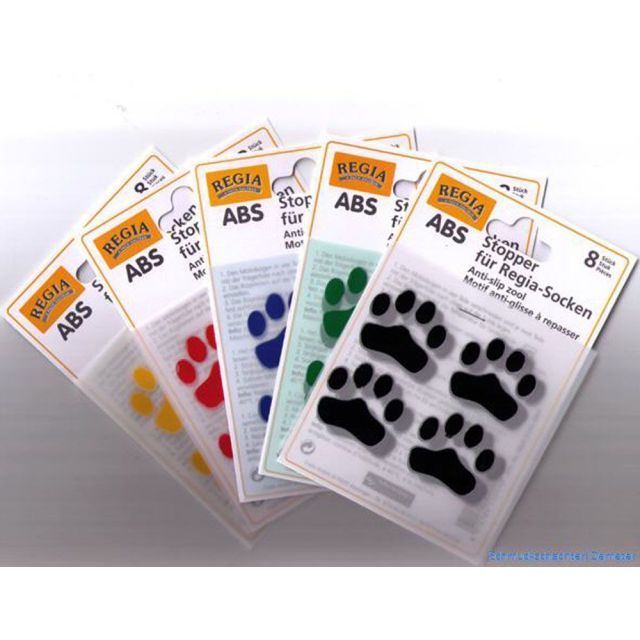 Anti-Slide Stoppers for Socks by REGIA - Blue Paws (8pcs) Iron On Decals
