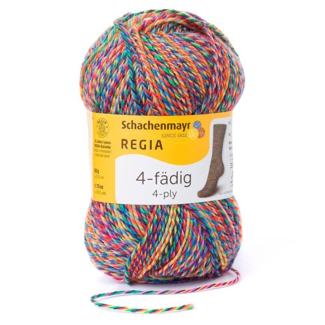 REGIA 4-Ply Self Patterning Yarn 50g - Flower Field