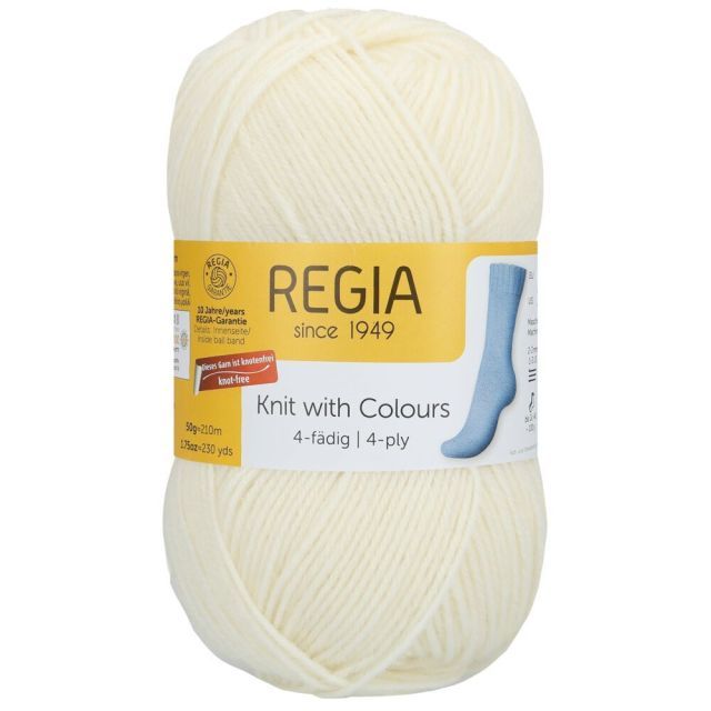 REGIA 4-Ply Solid Yarn 50g - Natural