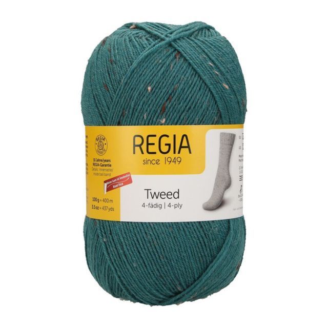 REGIA 4-Ply Tweed 100g - Forest Green
