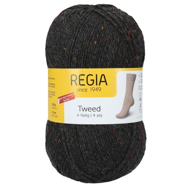 REGIA 4-Ply Tweed 100g - Charcoal
