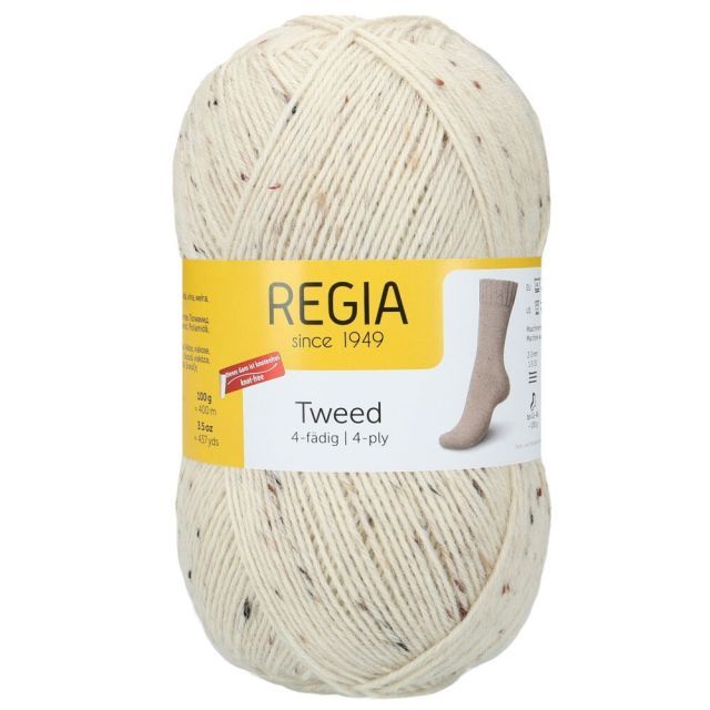 REGIA 4-Ply Tweed 100g - Natural