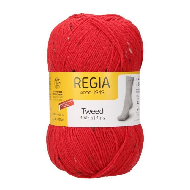 REGIA 4-Ply Tweed 100g - Tomato Red