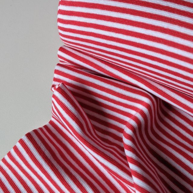 Ribbing Striped - Red/White 3mm