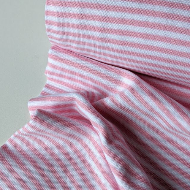 Ribbing Striped - Rose/White 3mm
