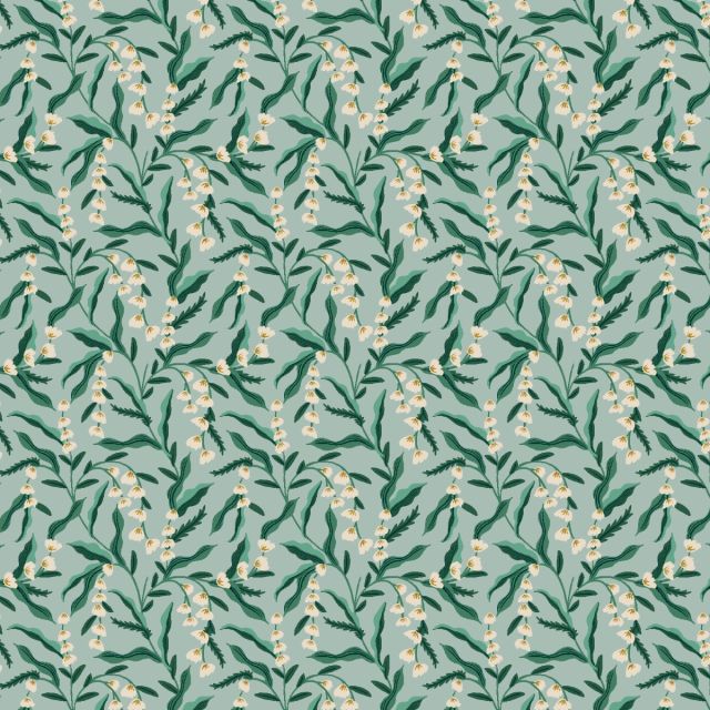 English rose delphine by rifle paper on cotton fabric