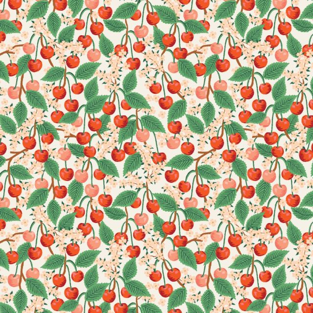 English rose delphine by rifle paper on cotton fabric