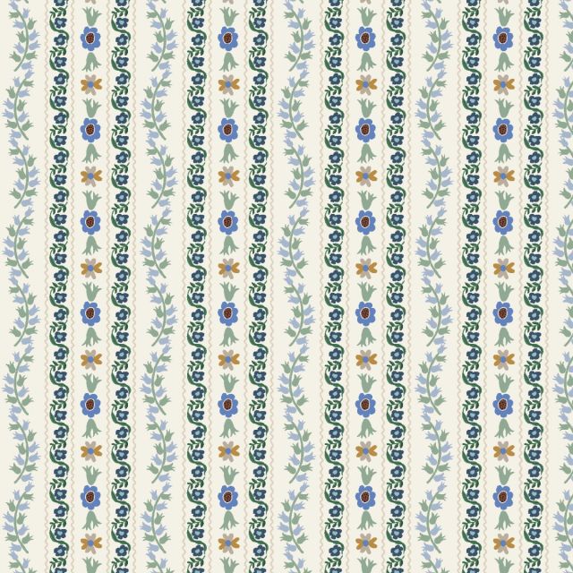 English rose delphine by rifle paper on cotton fabric