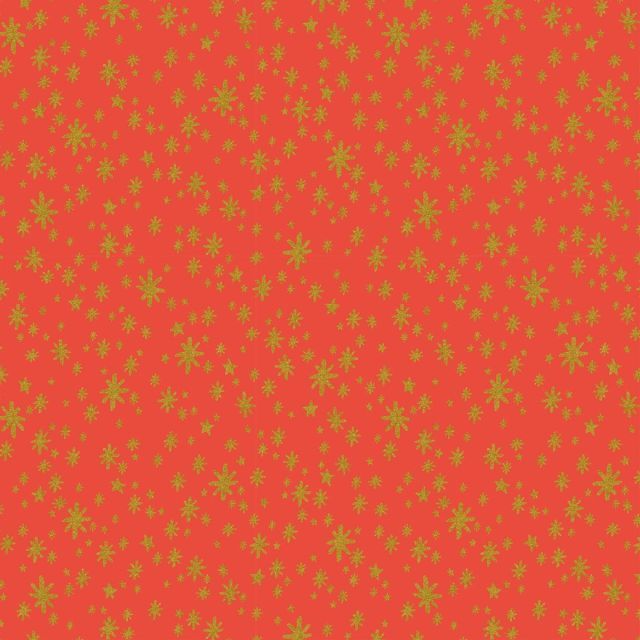 100% Cotton - Holiday Classics - Starry Night Red Metallic - Rifle Paper for Cotton + Steel per 1/2m