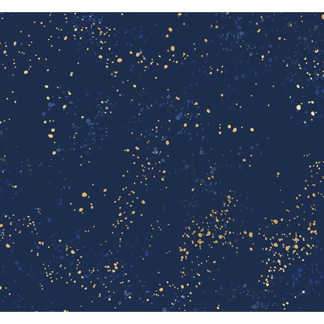 100% Cotton - Ruby Star Society "Speckled" - Navy Metallic Col. 105 per 1/2m