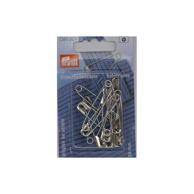 Safety Pins, Hardened Steel, 38mm, 12pcs