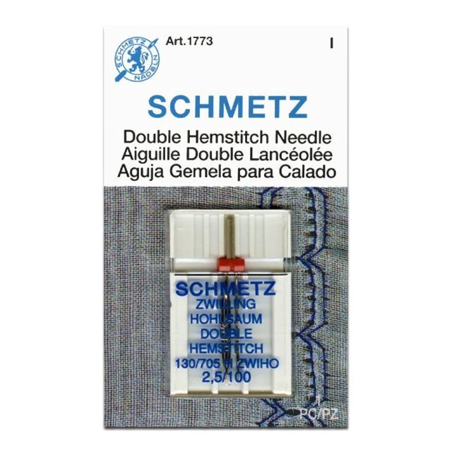SCHMETZ #1773  Twin Hemstitch Needle - 2.5/100
