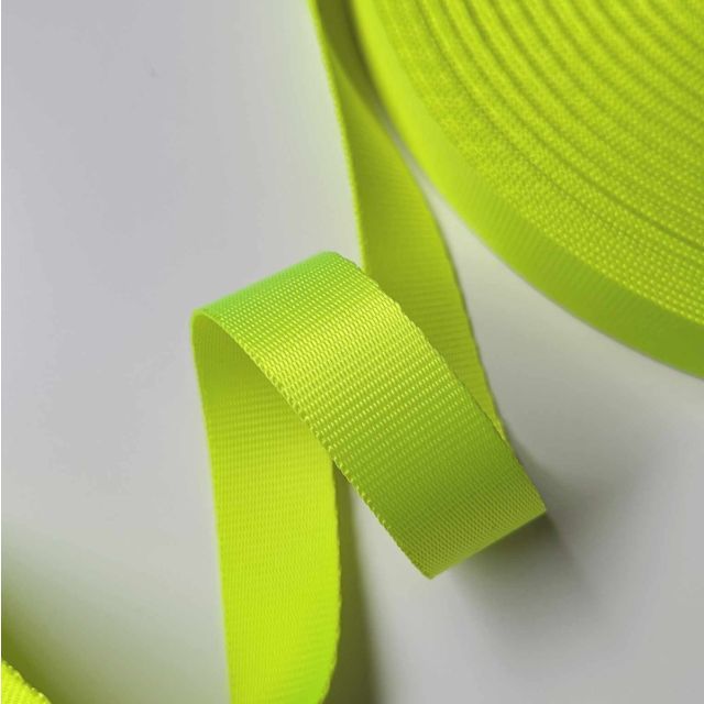 Nylon Seatbelt Webbing - 25mm Strapping - Neon Yellow