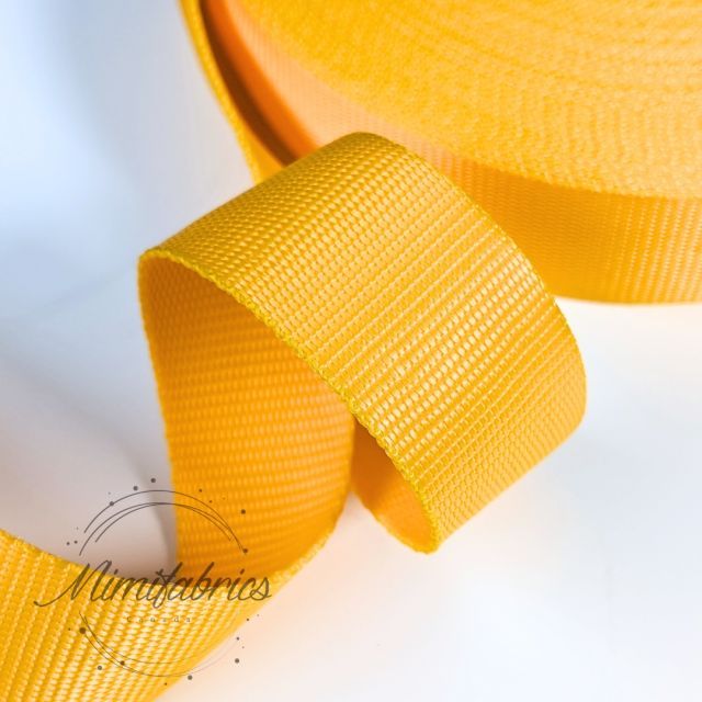 Extra Strong Seatbelt Webbing - 40 mm Strapping - Yellow Col. 52