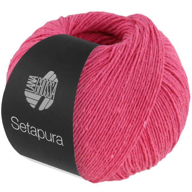 SETAPURA Silk Yarn  - Hot Pink Col.08 - 50g Skein by Lana Grossa