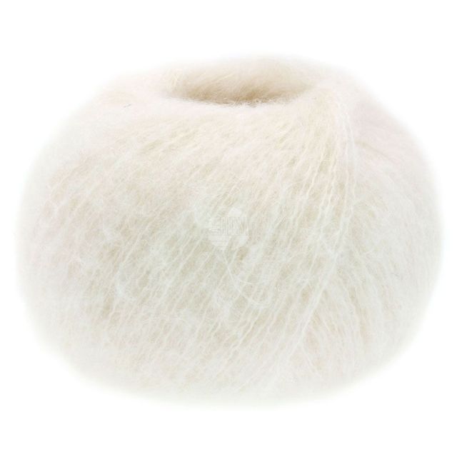 SETASURI BIG  Alpaca, Silk, Merino Blend - White Col. 501 - 25g skein by Lana Grossa 