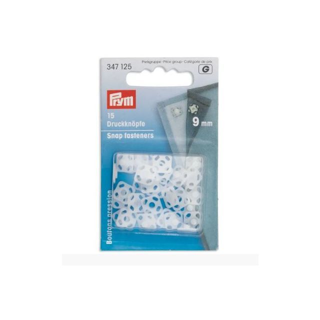 Prym - Sew-On Snap fasteners square, 9mm, white