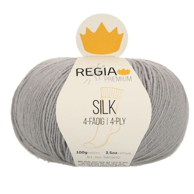 REGIA 4-Ply PREMIUM Silk 100g - Silver Blue