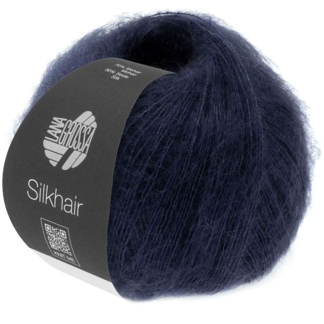 Silkhair - Mohair Silk Blend - Midnight Blue Col. 027- 25g Skein by Lana Grossa