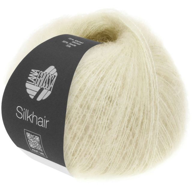 Silkhair - Mohair Silk Blend - Natural White Col. 52 - 25g Skein by Lana Grossa