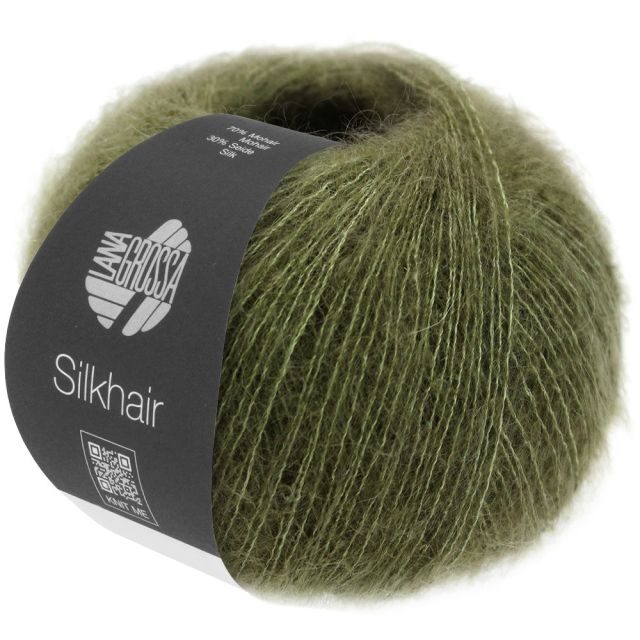 Silkhair - Mohair Silk Blend - Dark Moss Green Col. 178 - 25g Skein by Lana Grossa