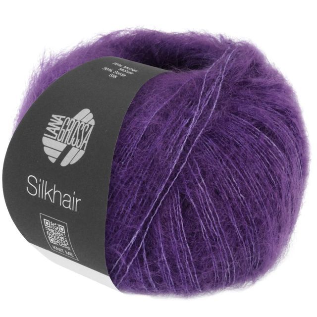 Silkhair - Mohair Silk Blend - Dark Purple Col. 193 - 25g Skein by Lana Grossa