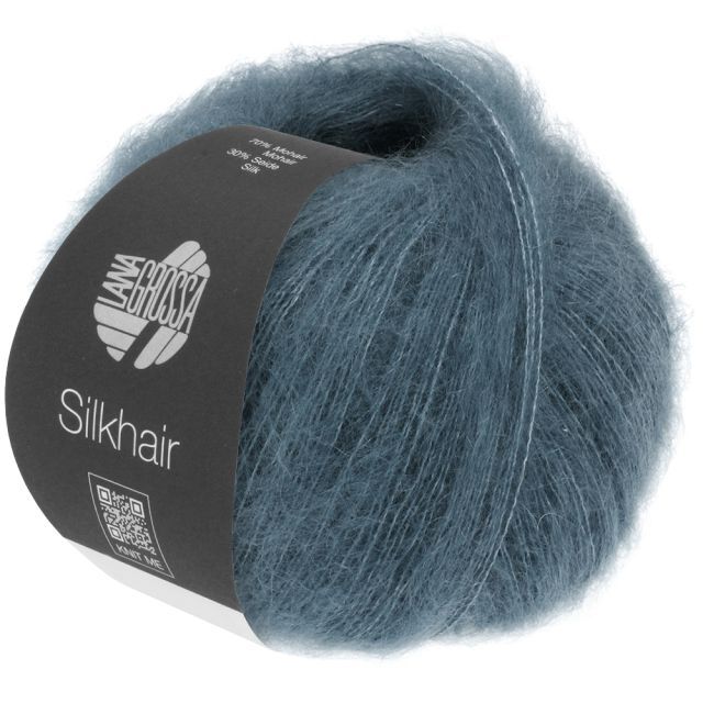 Silkhair - Mohair Silk Blend - Smokey Blue Col. 202 - 25g Skein by Lana Grossa