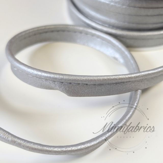 Faux Leather Piping 10mm - Silver Col. 941