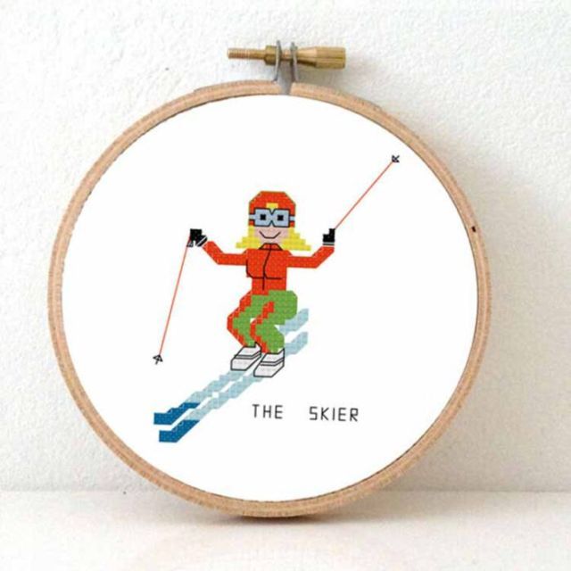 Cross Stitch Kit - Skier - f