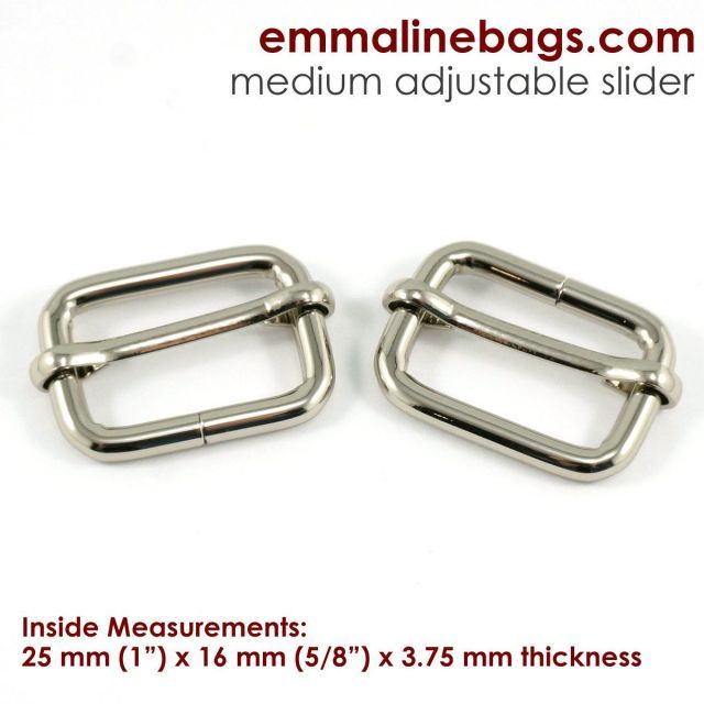 Adjustable Sliders - 25mm - Nickel/Silver