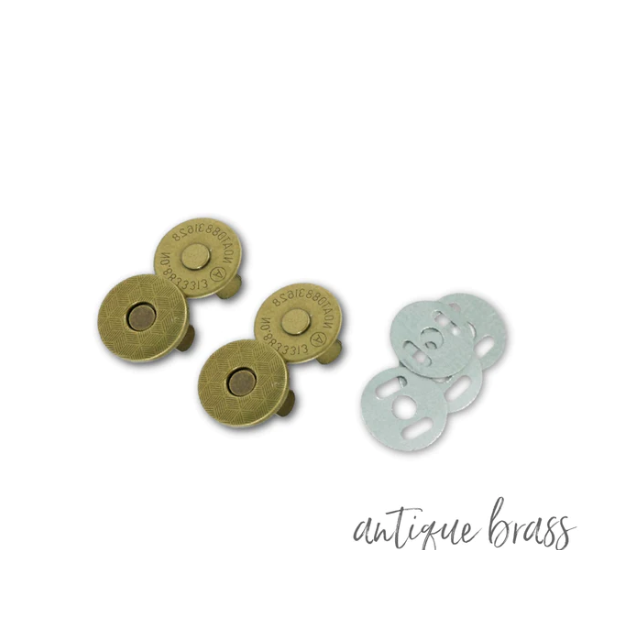Magnetic Snap Closures: 3/4mm (18 mm) SLIM in Antique Brass (2 Pack)