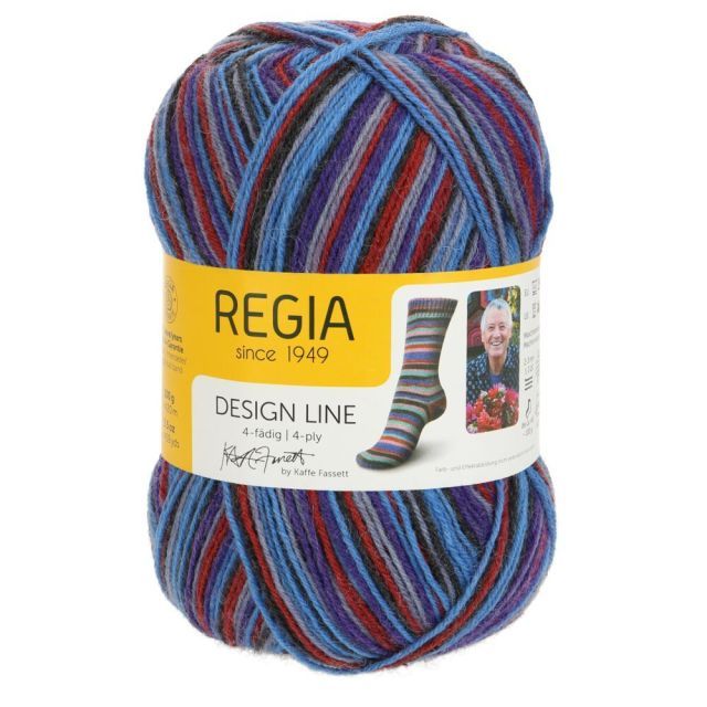 REGIA Design Line 4Ply 100g - Self Patterning Sock Yarn - Blue Velvet