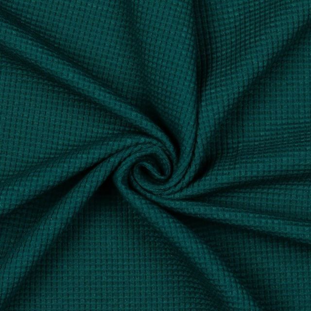Organic Cotton  Waffle Knit Solid - Dark Green col.13