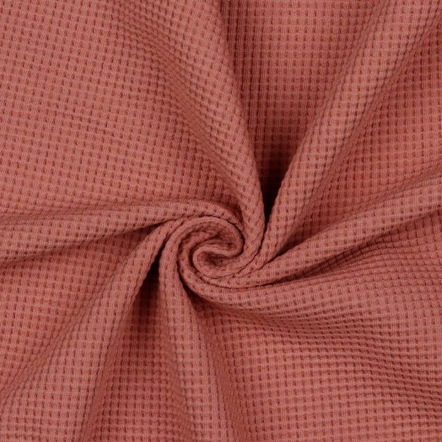 BOLT END - 190 CM - Organic Cotton  Waffle Knit Solid - Mauve col.10