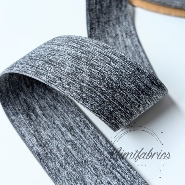 "Soft Touch" Elastic 40mm - Dark Grey Melange (col. 568)