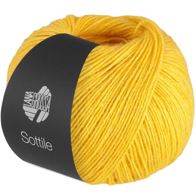 SOTTILE - Cotton/Merino Blend Yarn - Yellow Col. 01 - 50g Skein by Lana Grossa