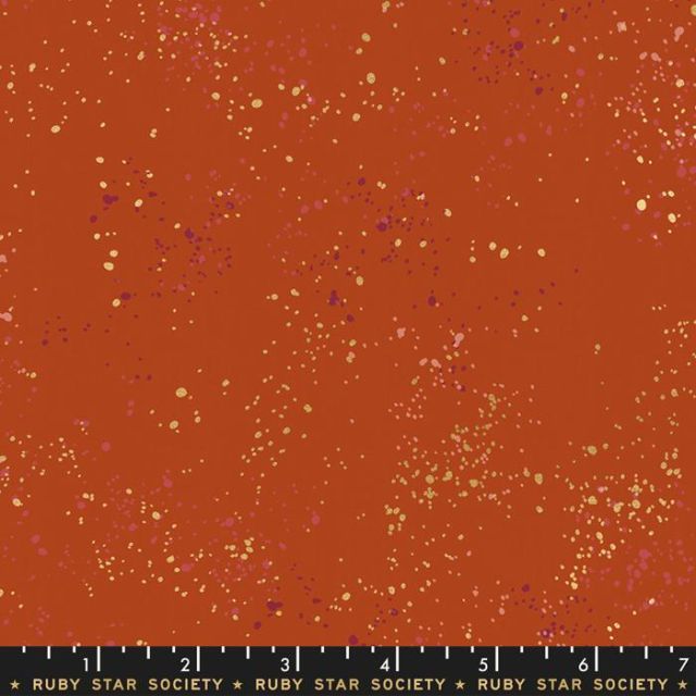 100% Cotton - Ruby Star Society "Speckled" - Metallic Cayenne Col. 64 per 1/2m