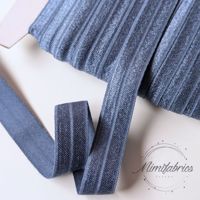 Fold over elastic - Steel Blue -17mm Col. 686