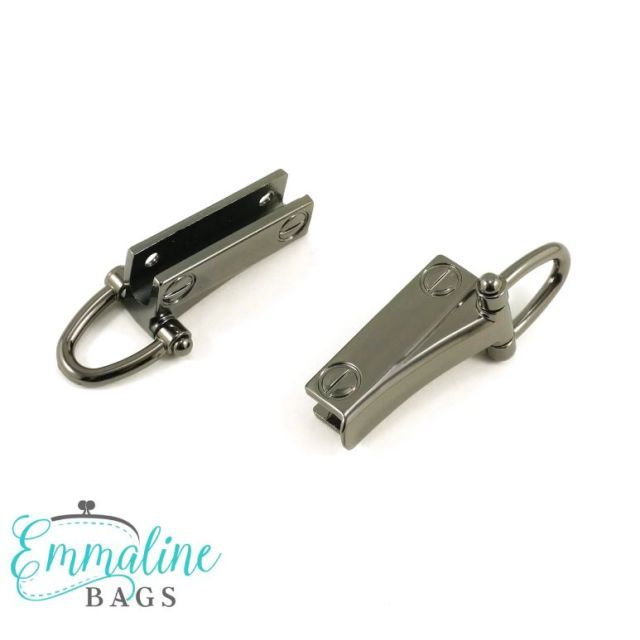 Emmaline Strap Clip with D-Ring (2 Pack) - Gunmetal