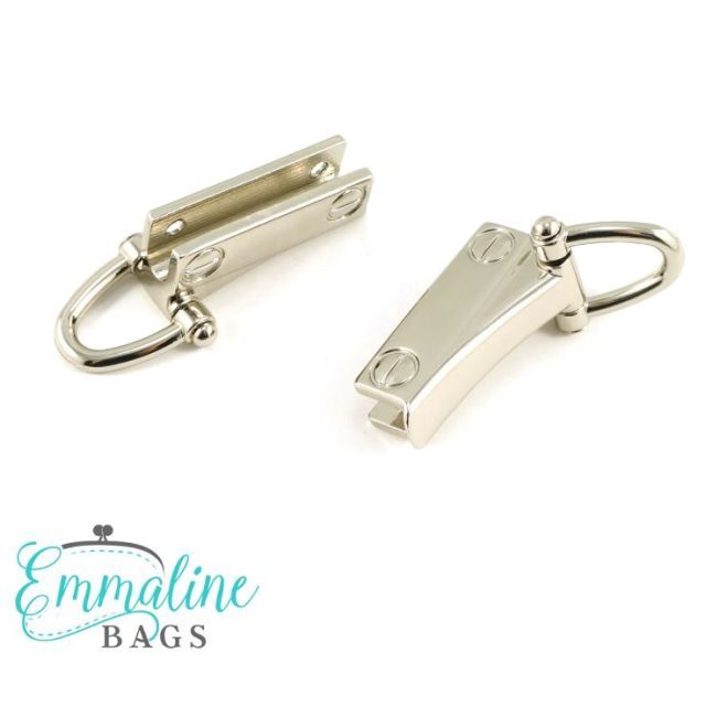 Emmaline Strap Clip with D-Ring (2 Pack) - Nickel/Silver