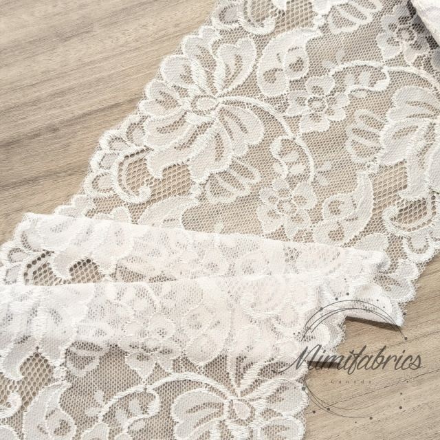Stretch Lace White 15cm wide - Per 50cm