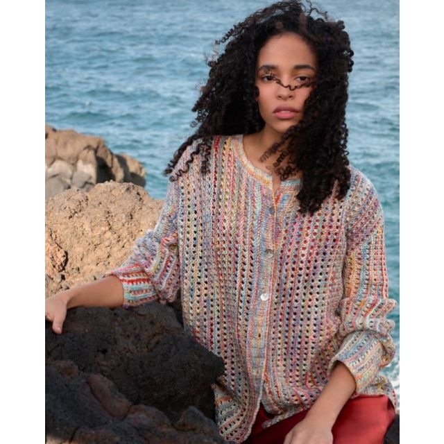 Summer Cardigan "Cotonella" Size 36-42 - Pattern+Yarn Bundle by LANA GROSSA (Gomitolo 15 Design 10)