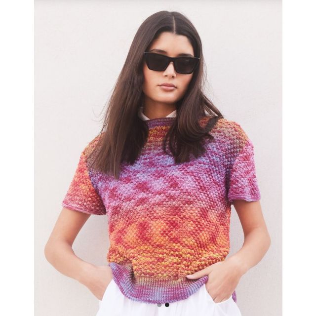 Pullover Short Sleeve Gomitolo Baleno 48/50 Pattern + Yarn Bundle - Gomitolo 13 Design 18 LANA GROSSA