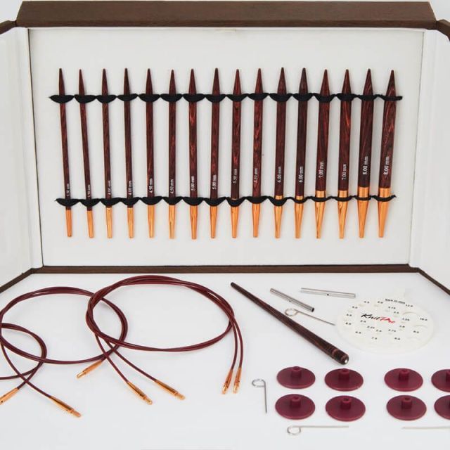 Symfonie Rose Deluxe Set - Interchangeable Wood Knitting Needles in 8 sizes plus accessories